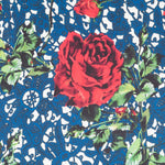 Tissu Biélastique Dentelle Bleu - Ribes y Casals