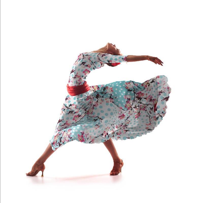 Tissu Biélastique Flamenco Vert d'Eau - Ribes y Casals