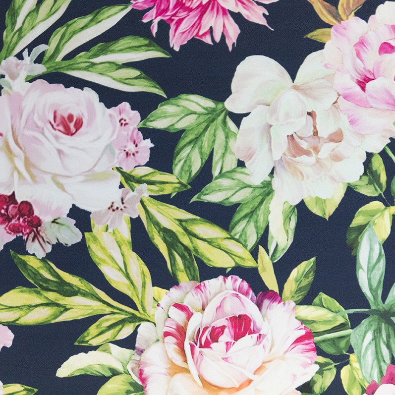 BI Stretch Fleurs Tropicales Marine - Ribes y Casals