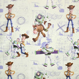 Tissu Black Out Toy Story Gris Vert - Ribes y Casals