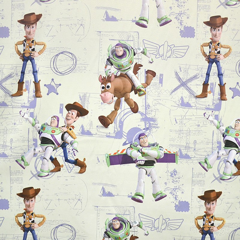 Tissu Black Out Toy Story Gris Vert - Ribes y Casals