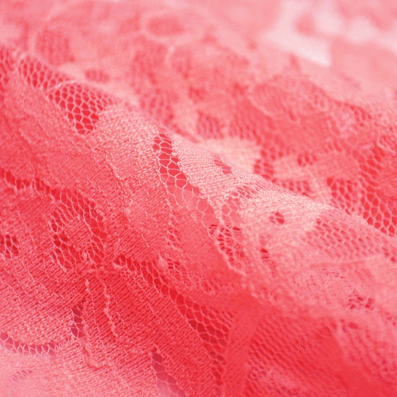 Tissu Dentelle Élastique Corail Fluo - Ribes y Casals