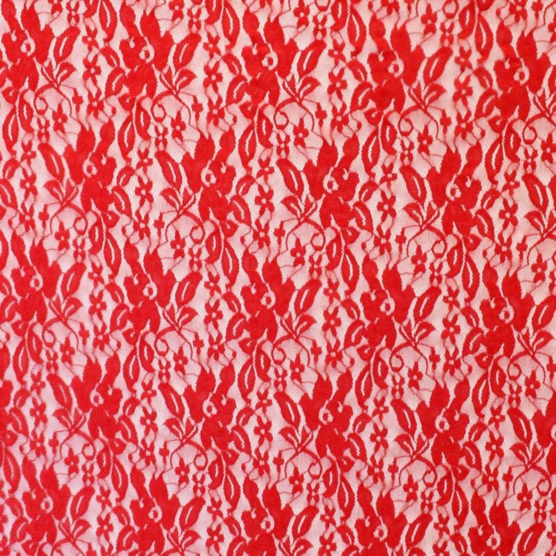 Tissu Dentelle Élastique Rouge - Ribes y Casals