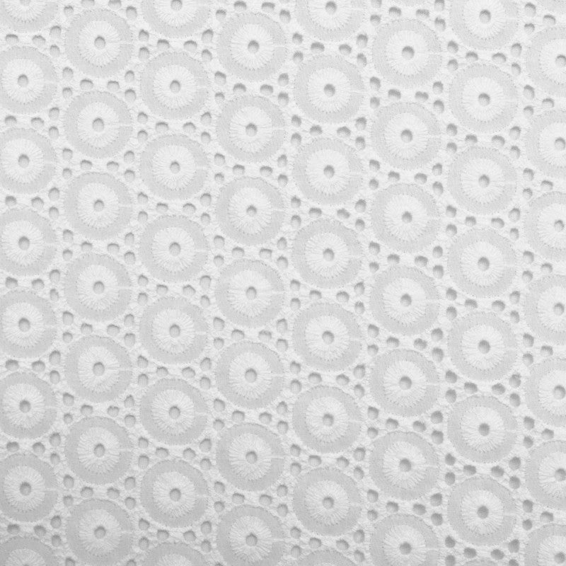 Tissu Broderie Suisse Ronds Blanc - Ribes y Casals