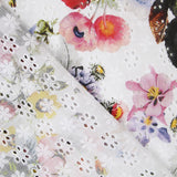 Tissu Broderie Suisse Feuille Blanc - Ribes y Casals