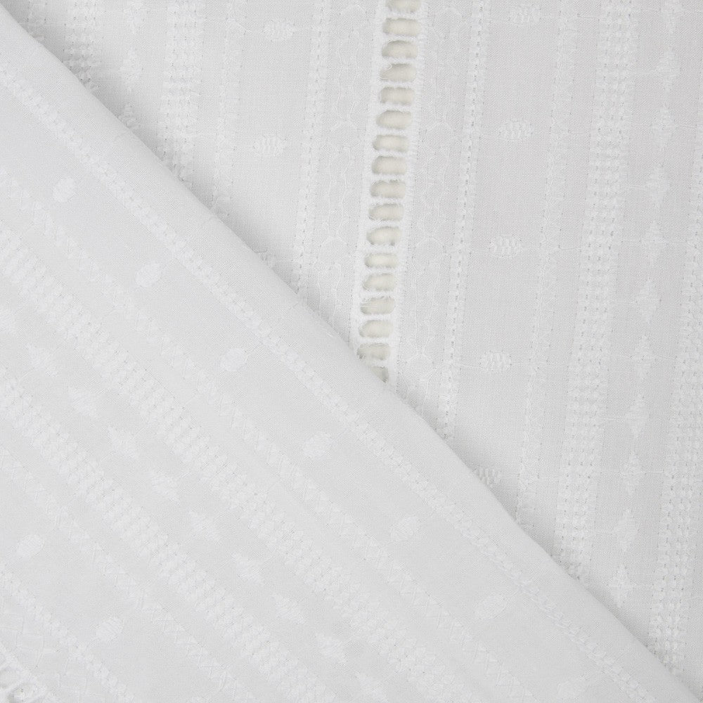 Tissu Broderie Anglaise Blanc Ethnique - Ribes y Casals