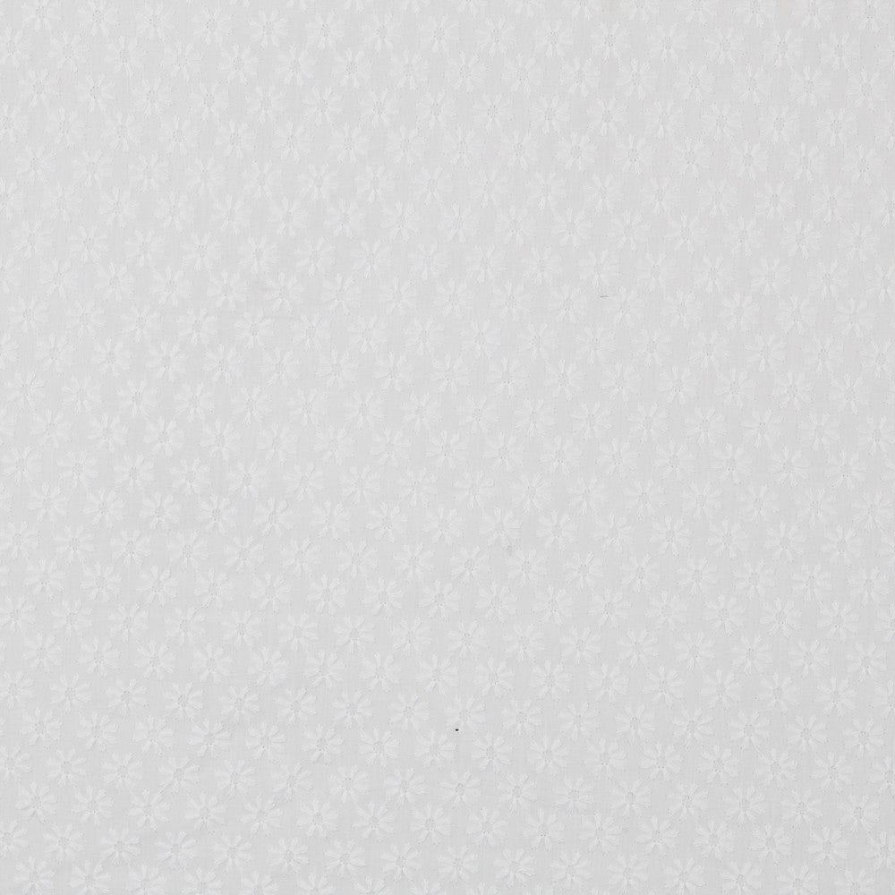 Tissu Broderie Anglaise Blanc Feuilles - Ribes y Casals