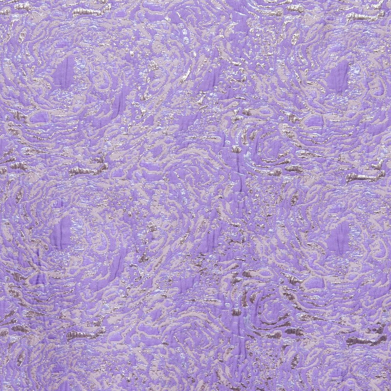 Tela Brocada Metal Oro Lila - Ribes y Casals