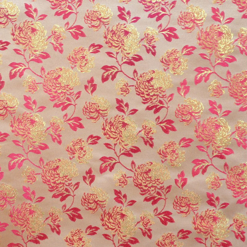 Tissu Brocart Fleur Fuchsia - Ribes y Casals