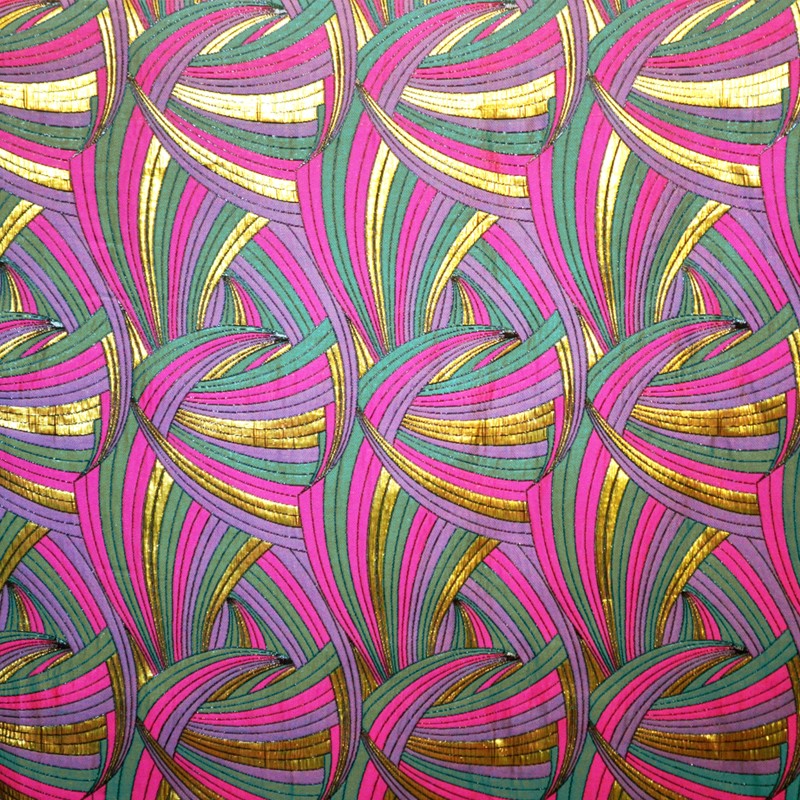 Tissu Brocart Ondes Aigue Marine - Ribes y Casals