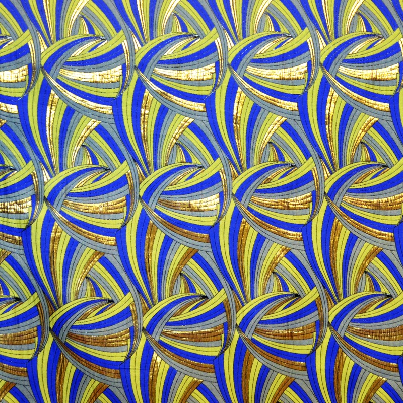 Tissu Brocart Ondes Bleu - Ribes y Casals