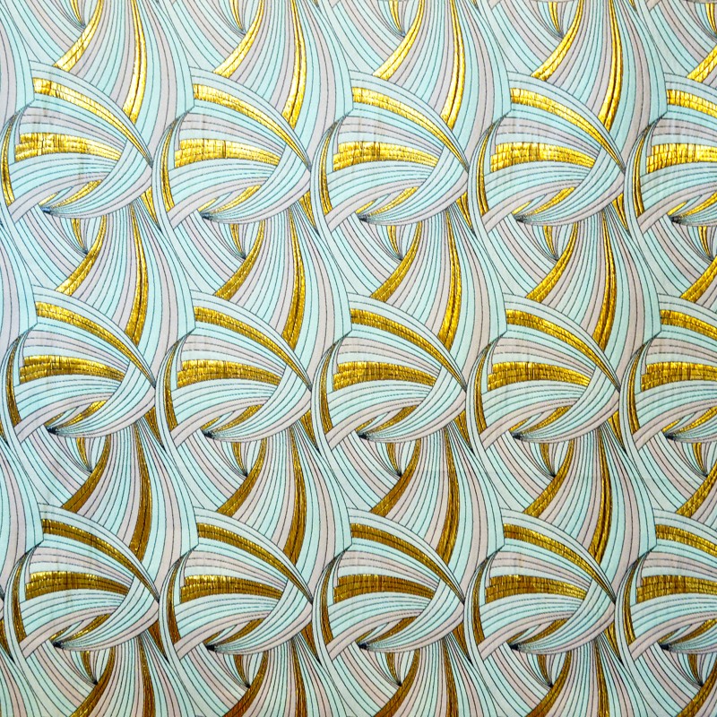 Tissu Brocart Ondes Vert d'Eau - Ribes y Casals