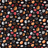 Tissu Citrouilles Halloween Noir - Ribes y Casals