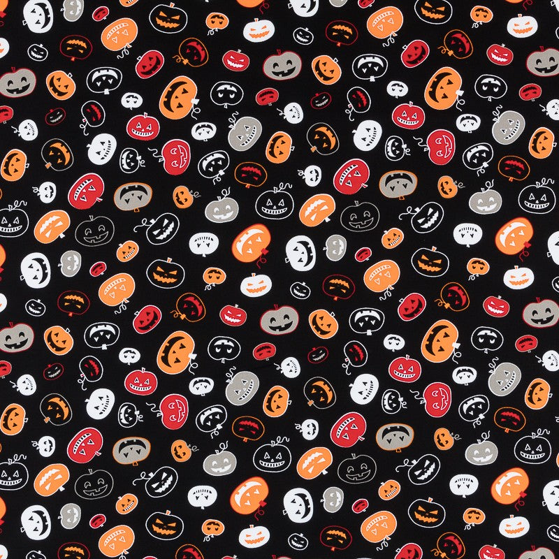 Tissu Citrouilles Halloween Noir - Ribes y Casals