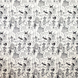 Tissu Squelettes Mexicains Fond Blanc - Ribes y Casals