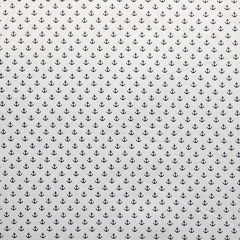 Tissu Chemise Ancres Bleu Marine - Ribes y Casals