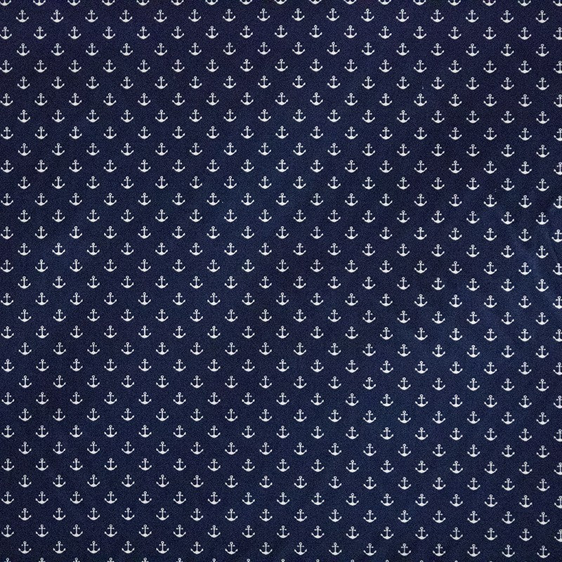 Tissu Chemise Ancres Blanc - Ribes y Casals