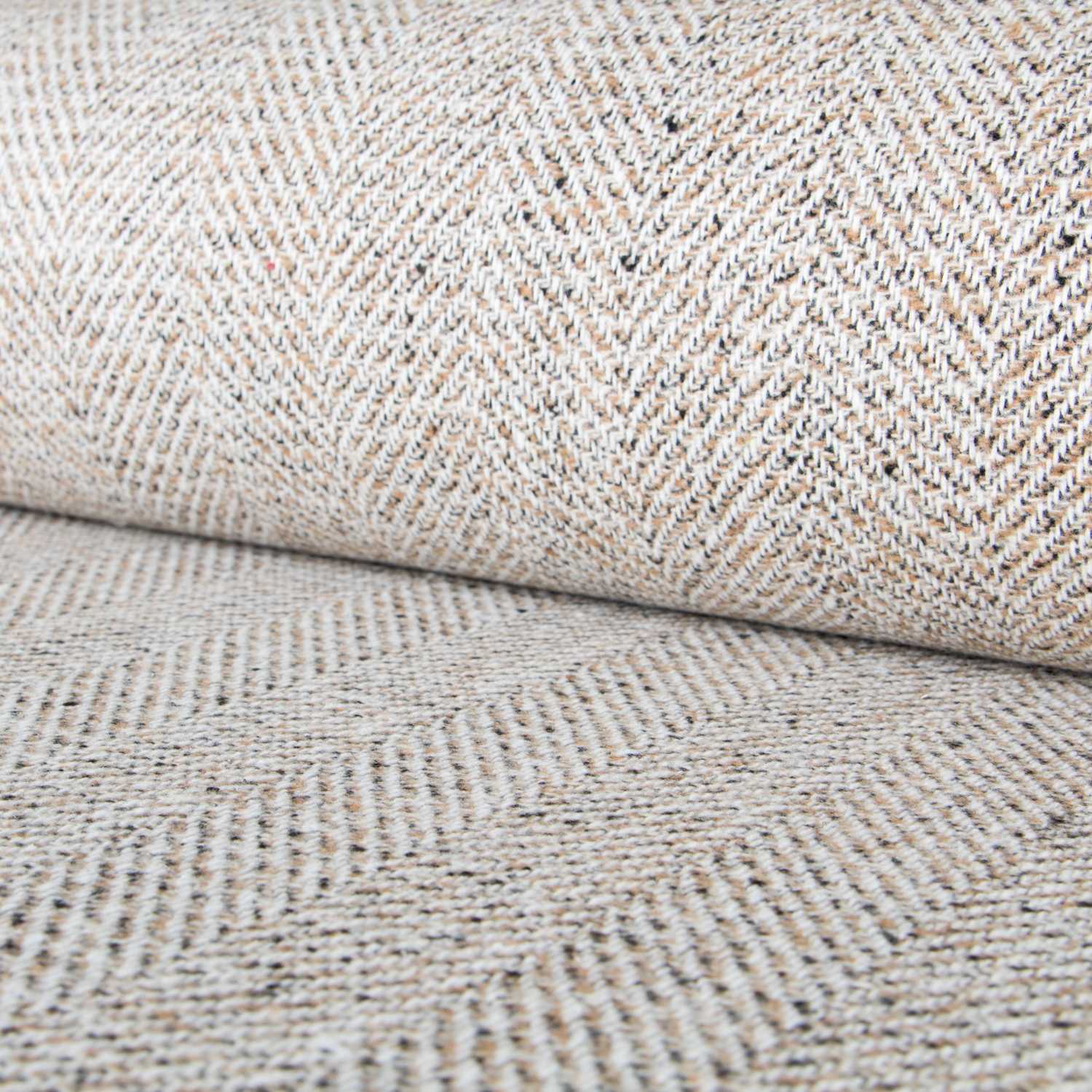 Tissu Cheviot Chevron Camel - Ribes y Casals