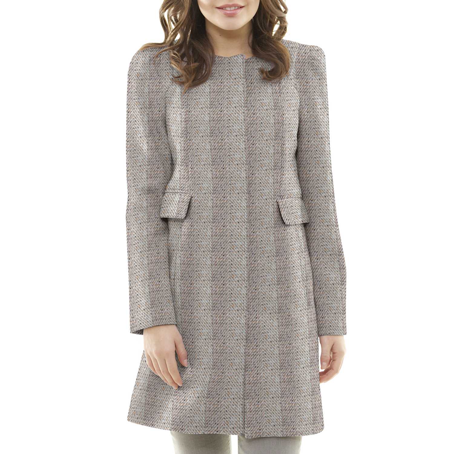 Tissu Cheviot Chevron Camel - Ribes y Casals