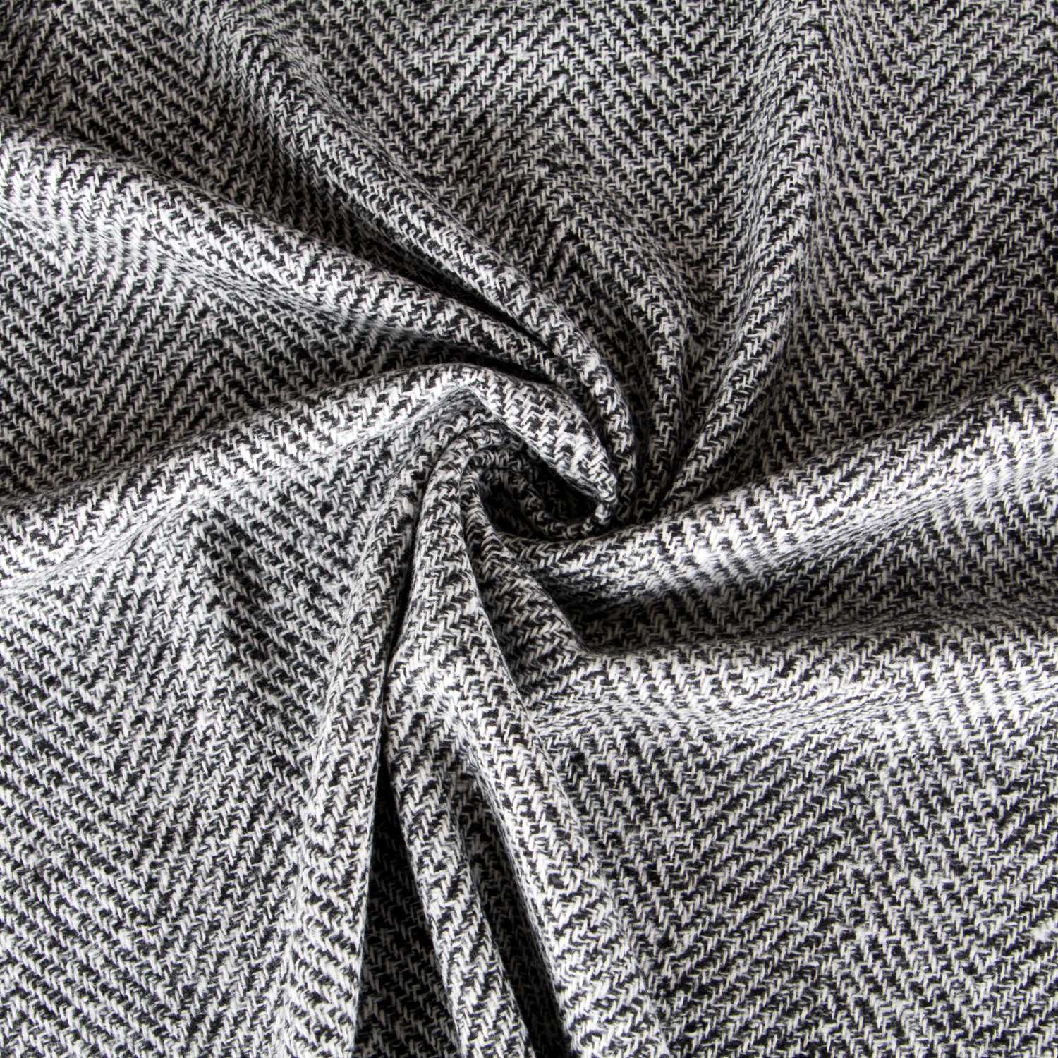 Tela Cheviot Espiga Negro - Ribes y Casals