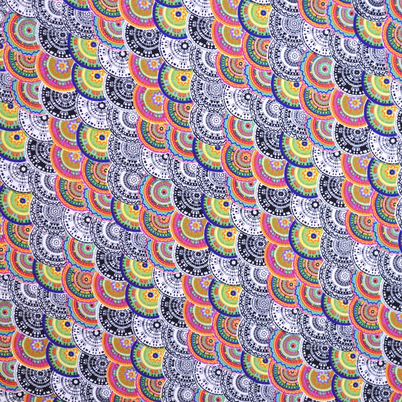 Crêpe Imprimé Spères Ethniques Noir - Ribes y Casals