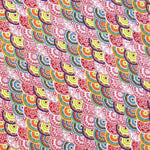 Crêpe Imprimé Spères Ethniques Rouge - Ribes y Casals