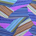 Crêpe Imprimé Ethnique Patchwork Bleu - Ribes y Casals
