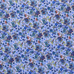 Crêpe Imprimé Fleurs Hindou Cachemire Bleu - Ribes y Casals