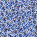 Crêpe Imprimé Fleurs Hindou Cachemire Bleu - Ribes y Casals