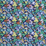 Crêpe Imprimé Petite Fleur Fond Navy - Ribes y Casals