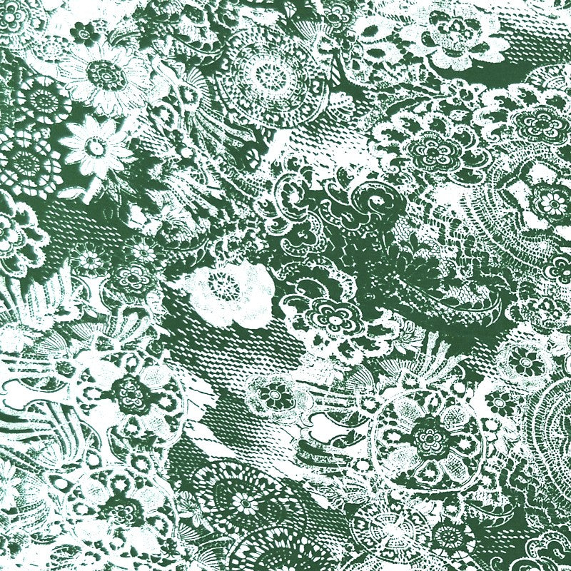 Crêpe Imprimé Hindou Vert - Ribes y Casals