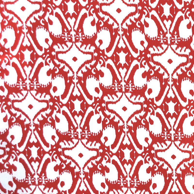 Crêpe Imprimé Ikat Rouge - Ribes y Casals