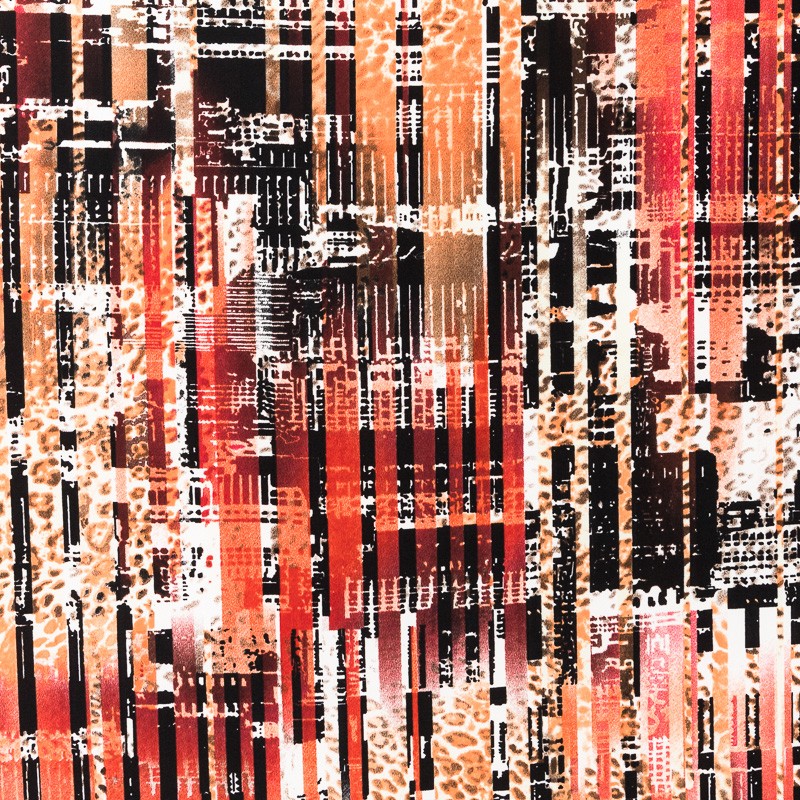 Crêpe Imprimé Rayures Cuivre - Ribes y Casals