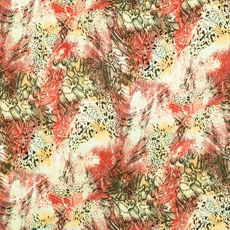 Crêpe Imprimé Serpent Jaune - Ribes y Casals