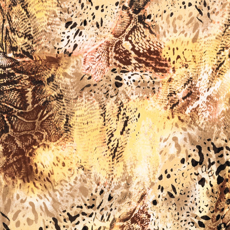 Crêpe Imprimé Serpent Camel - Ribes y Casals