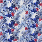 Crêpe Imprimé Tropical Fond Blanc Cassé - Ribes y Casals