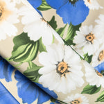 Crepe Fleurs Coquelicot Bleu - Ribes y Casals