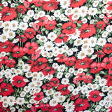 Crepe Fleurs Coquelicot Rouge - Ribes y Casals