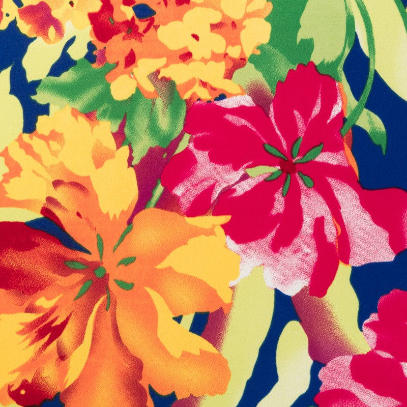 Crepe Fleurs Aquarellearela Bleu - Ribes y Casals