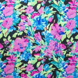 Crepe Fleurs Aquarelle Noir - Ribes y Casals