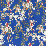 Crepe Fleurs Kimono Bleu Pervenche - Ribes y Casals