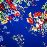 Crepe Fleurs Branche Bleu - Ribes y Casals