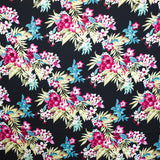 Crepe Fleurs Tropicales Noir - Ribes y Casals