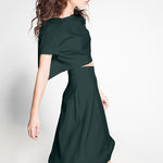 Tissu Crepe Vert Bouteille - Ribes y Casals