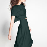 Tissu Crepe Vert Bouteille - Ribes y Casals