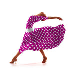 Crêpe Pois Blanc Fond Ciclamen 3,5 cm - Ribes y Casals