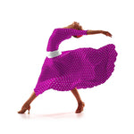 Crêpe Pois Blanc Fond Ciclamen 7 mm - Ribes y Casals