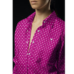 Crêpe Pois Blanc Fond Ciclamen 7 mm - Ribes y Casals