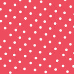 Crêpe Pois Blanc Fond Corail 7 mm - Ribes y Casals