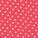 Crêpe Pois Blanc Fond Corail 7 mm - Ribes y Casals